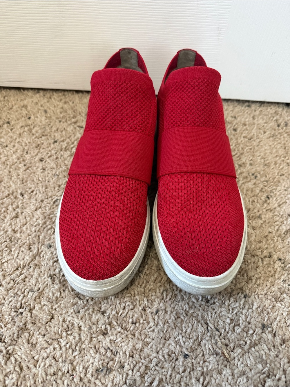 Eileen Fisher Red Knit Sneakers